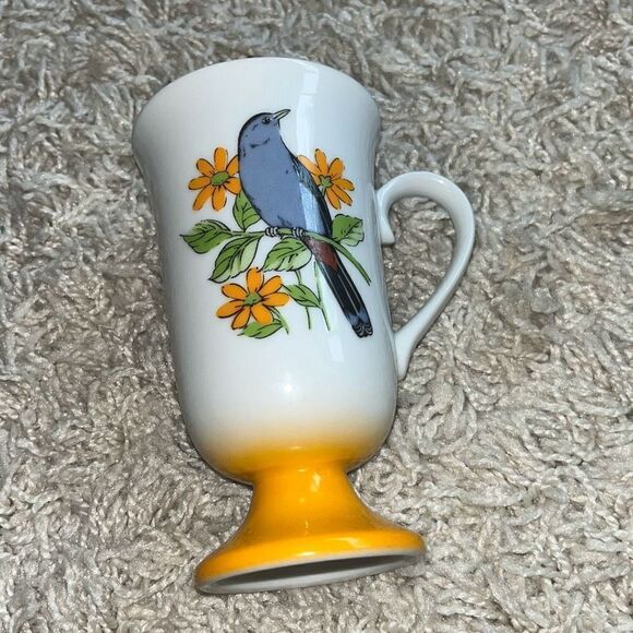 Vintage Fred Roberts Audubon Lovers Footed Bird Mugs, Set of 4 - Picture 7 of 15